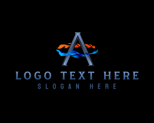 Aqua - Ice Fire Letter A logo design