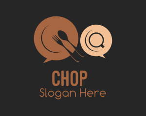 Message - Cutlery Cup Chat logo design