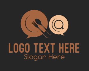 Plate - Cutlery Cup Chat logo design
