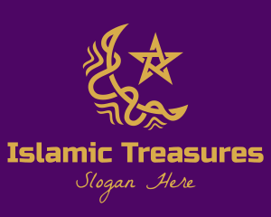 Islam - Islamic Moon Star Motif logo design