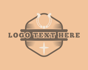 Texan - Horseshoe Western Star logo design