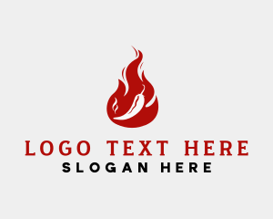 Flavor - Flame Hot Chili logo design