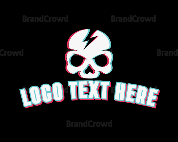 Thunder Skull Glitch Logo