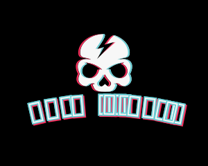 Gamer - Thunder Skull Glitch logo design