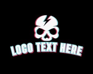 Thunder Skull Glitch Logo