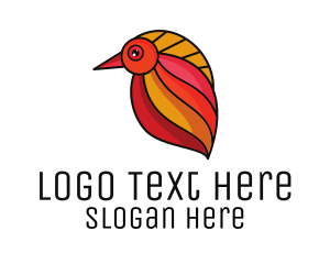 Colorful Bird Leaf Logo