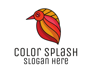 Colorful Bird Leaf logo design