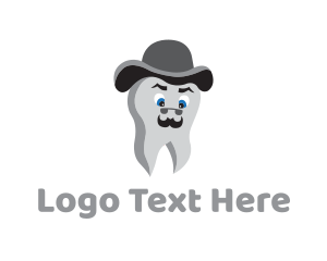 Bowler Hat - Hat Mustache Tooth logo design