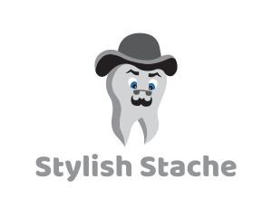 Mustache - Hat Mustache Tooth logo design