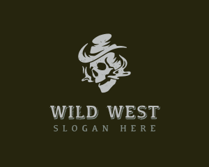 Cowboy - Smoking Cowboy Skull logo design