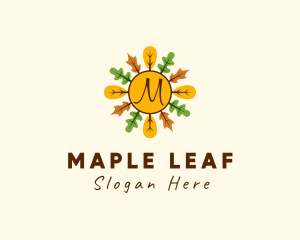 Natural Autumn Leaves  logo design