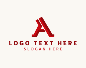 3d - Company Brand Letter A logo design