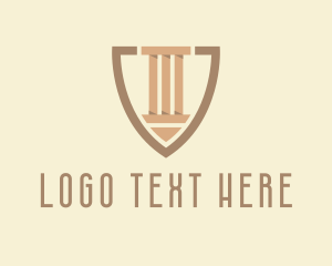 Architecture - Column Pillar Shield logo design