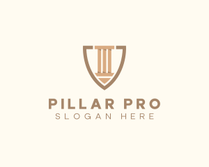 Column Pillar Shield logo design