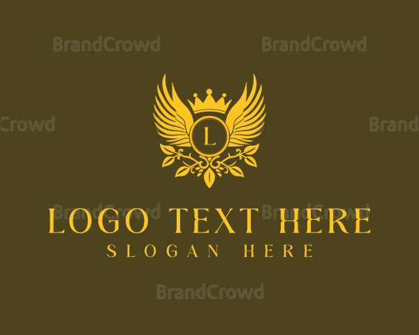 Crown Wings Wreath Logo