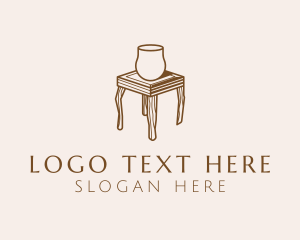 Center Table - Wooden Furniture Table logo design