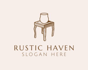 Wooden Furniture Table  logo design