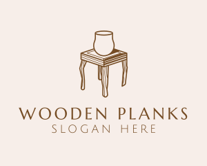 Wooden Furniture Table  logo design