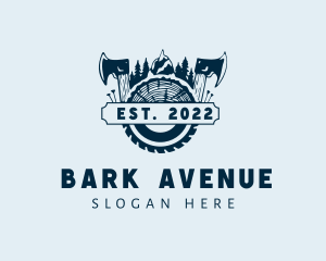 Bark - Axe Wood Logging Forest logo design