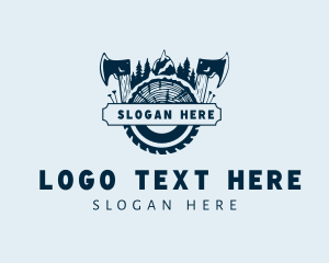 Axe Wood Logging Forest Logo
