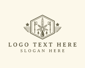 Weed - Hipster Weed Leaf Extract logo design