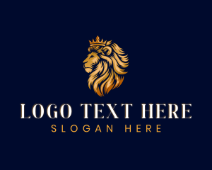 High End - Elegant Lion Crown logo design