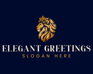 Elegant Lion Crown logo design