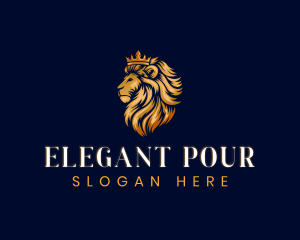 Elegant Lion Crown logo design