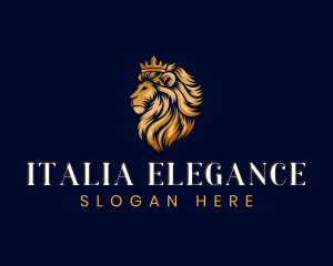 Elegant Lion Crown logo design