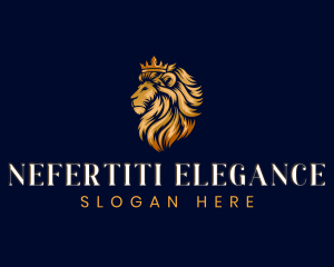 Elegant Lion Crown logo design