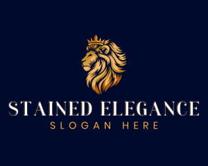 Elegant Lion Crown logo design