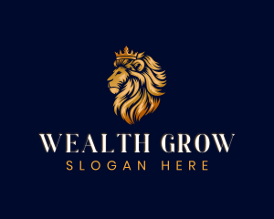 Elegant Lion Crown logo design