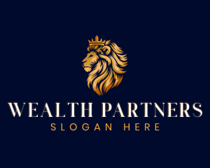 Elegant Lion Crown logo design