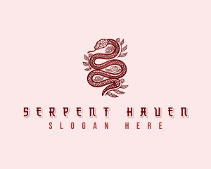 Ornamental Rose Snake logo design