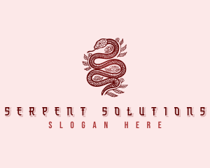 Ornamental Rose Snake logo design