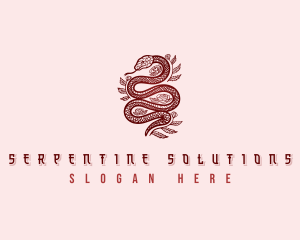 Ornamental Rose Snake logo design