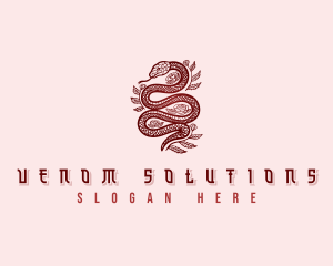 Ornamental Rose Snake logo design