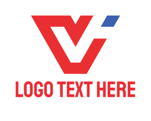 Letter V - Red Letter V logo design