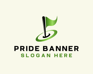 Golf Flag Swoosh logo design