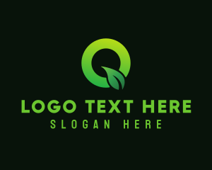 Green Eco Letter Q Logo