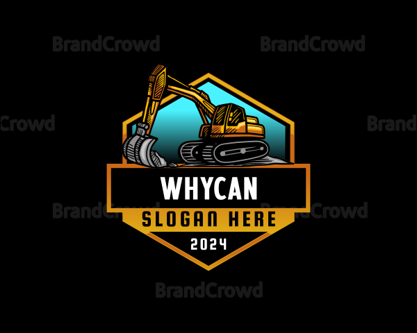 Excavator Machine Quarry Logo