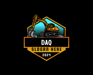 Excavator Machine Quarry Logo