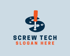 Screw Driver Letter S  logo design