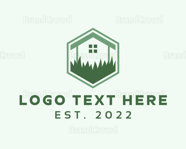 House Leaf Grass Lawn Logo