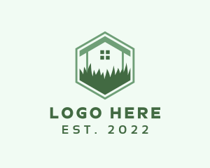Eco Friendly - House Leaf Grass Lawn logo design