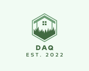 Backyard - House Leaf Grass Lawn logo design