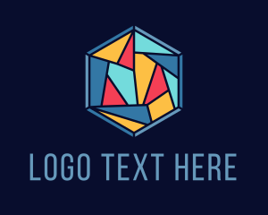 Art Gallery - Hexagon Stained Glass logo design