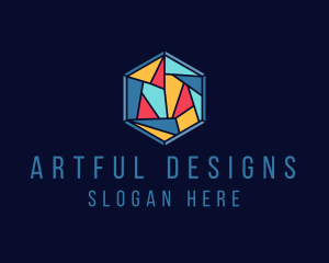 Hexagon Stained Glass logo design