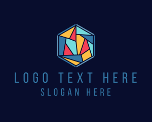 Home Decor - Hexagon Stained Glass logo design