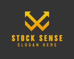 Stocks - Gold Arrow Stocks logo design